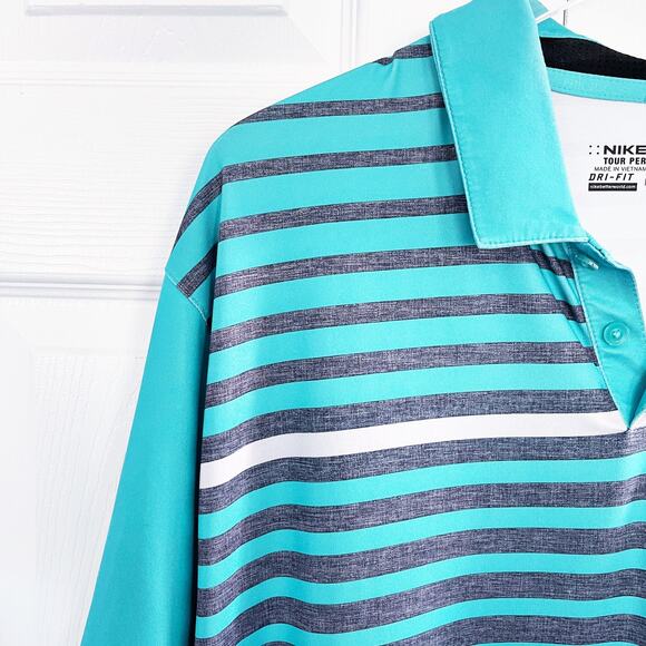 Nike Golf Tour Performance Dri-Fit Striped Top - Picture 2 of 8